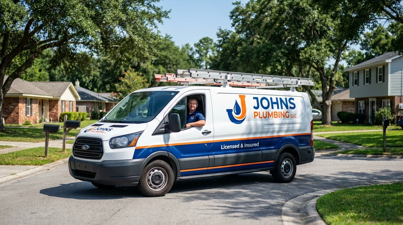Johns Plumbing LLC service van in Pirtleville, AZ