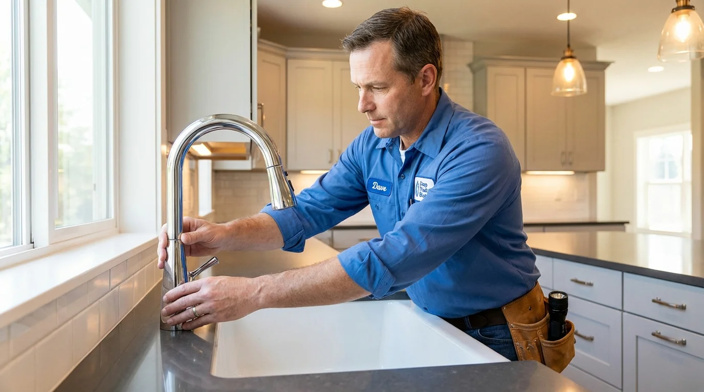 Kitchen faucet installation by Johns Plumbing LLC in Pirtleville