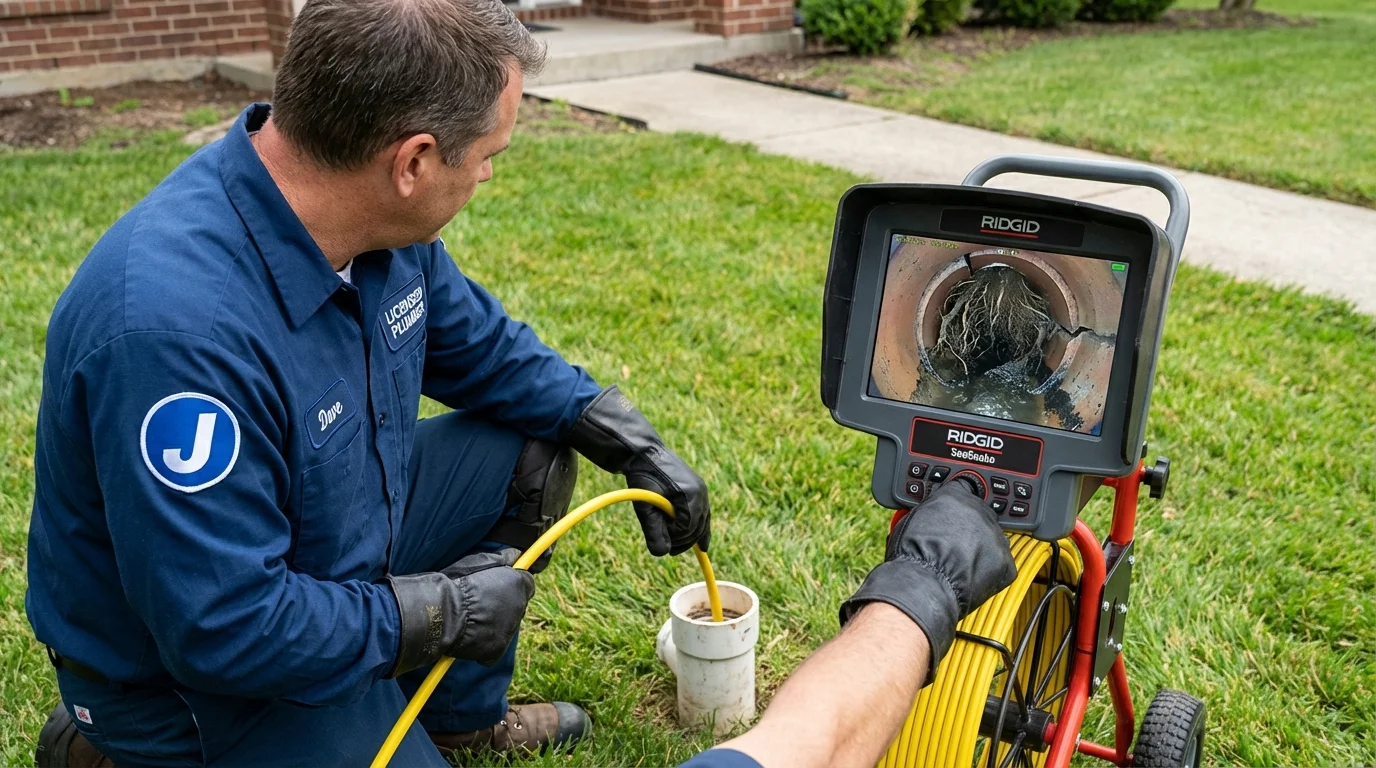 Sewer camera inspection being performed by Johns Plumbing LLC in Pirtleville