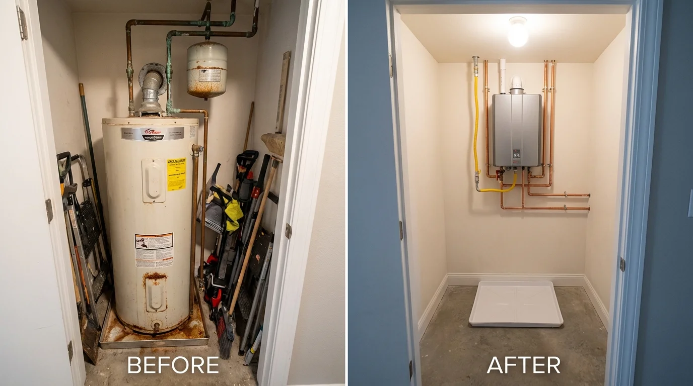 Tank water heater versus wall-mounted tankless unit comparison for Pirtleville, AZ homeowners